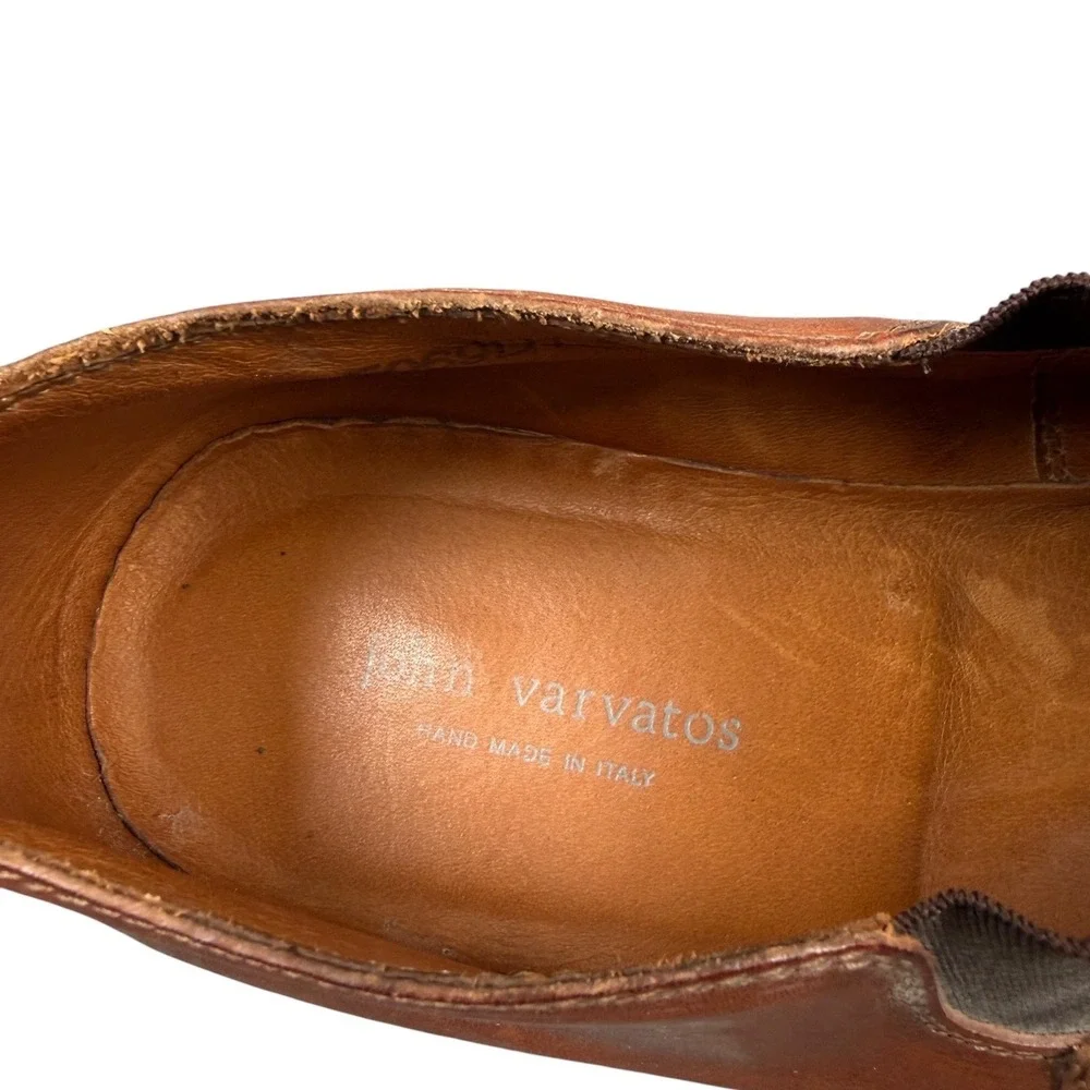 John Varvatos Men Shoes Slip On Leather Loafers Brown Made In Italy 12